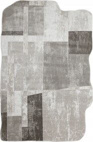 Szürke-bézs Alakú Szőnyeg Puha Vakolatkrém Szelén Nappaliba 120x180 cm