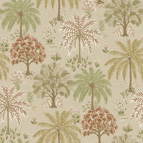 Holden Decor Wanderlust Solana bézs-korall fa mintás vlies tapéta – 92030