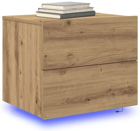 Éjjeli Asztal LED Fali Szereléssel Kézműves Tölgy 50x39x41 cm