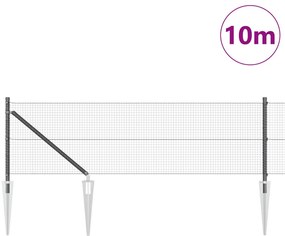 Hegesztett huzal kerítés 7 cölöppel Szürke 0.4x10 m acél