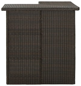 16 részes barna polyrattan kerti bárszett párnával