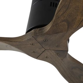 ZEVENTI - Mennyezeti ventilátor SPELLO Wi-Fi Tuya fekete/tölgy + távirányító