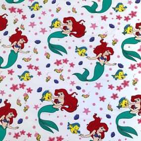 Disney Hercegnők Ariel gumis lepedő 90x200 cm