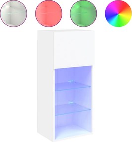 vidaXL fehér TV-szekrény LED-lámpákkal 40,5x30x90 cm
