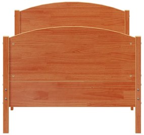 viaszbarna tömör fenyőfa ágy matrac nélkül 75 x 190 cm