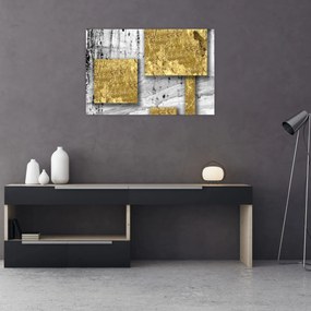 Kép - Arany négyzetek N⁰3 (90x60 cm)