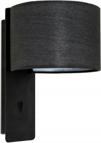 Faro Fold fali lámpa fekete, acél és textil, E27, 30x22x20 cm