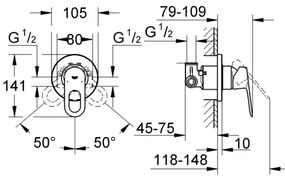 GROHE 29042000 - BAULOOP zuhanycsaptelep, fényes króm