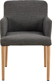 Szürke kárpitozott karfás étkezőfotel Zoe – Actona