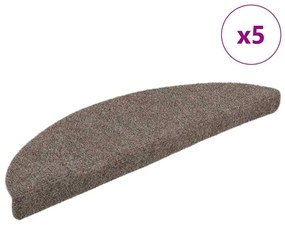 5 db krémszínű tűlyukasztott öntapadó lépcsőszőnyeg 56x17x3 cm