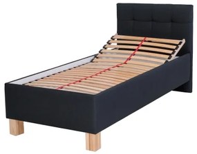 Kárpitozott ágy MARIA ONE 90x200 cm, tárolóval, matrac nélkül, antracit