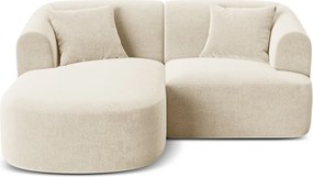 Bézs bársony sarokkanapé (bal oldali-heverő résszel) Campi – Cosmopolitan Design