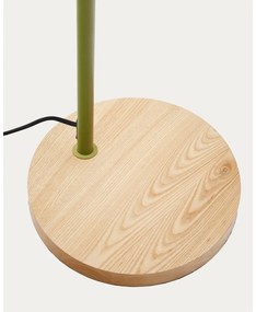 Zöld-natúr színű állólámpa fém búrával (magasság 150 cm) Catlar – Kave Home