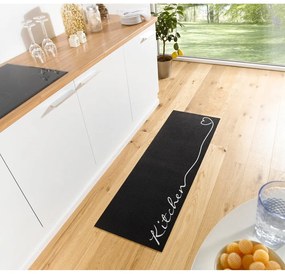 Kitchen fekete futószőnyeg, 50 x 150 cm - Zala Living