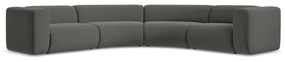 Szürke bársony sarokkanapé Ekahi – Makamii