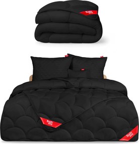 Egész Éves Antiallergén Paplan 200X200 2 Párna 70X80 Fekete Szett