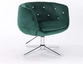 HR333CROSS Sötétzöld velur modern szék krómozott lábbal