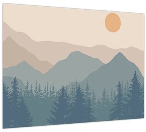 Üveg kép - Türkiz hegység N⁰1 (70x50 cm)