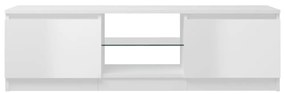 magasfényű fehér TV-szekrény LED lámpákkal 120 x 30 x 35,5 cm