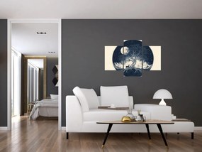 Kép – Mágikus fa szarvassal I. (90x60 cm)