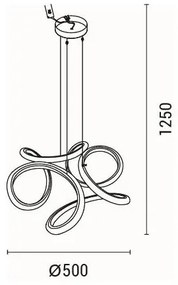 LED Csillár zsinóron LED/24W/230V 3000K 50x120 cm