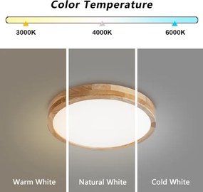 Brilagi - Fényerőszabályozható LED lámpatest WOODLINE LED/48W/230V 3000-6000K tölgy átm. 40 cm + távirányító