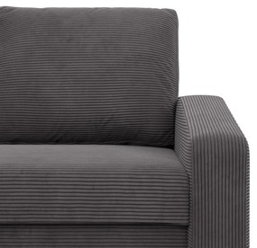 Zeus kanapéágy, kordbársony, hab töltet, döntött kartámasz, szürke