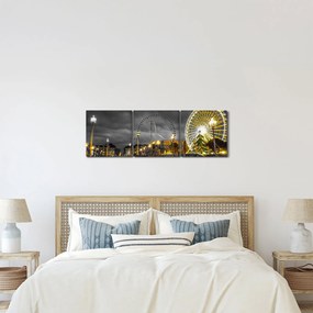 Óriáskerék a szürkületbe képe (órával) (90x30 cm)