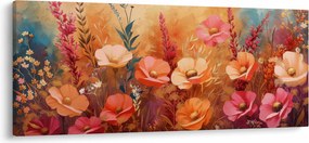 Kép - Virágos rét, festmény (120x50 cm)