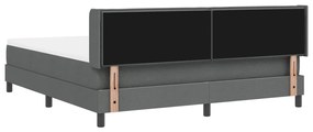 Boxspring ágy matraccal, sötétszürke, 180 x 200 cm, szövet.