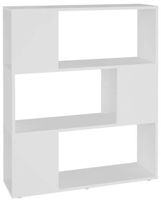 fehér szerelt fa térelválasztó könyvszekrény 80 x 24 x 94 cm