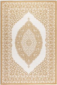 Teraszszőnyeg 200x290cm kétoldalas zsinóros, sárga krémszínű lapos szövésű