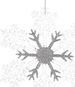 Karácsonyi dekorációs készlet Hópehely, 4 db, fehér, 23 x 1 x 26 cm