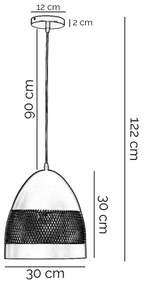 ONLI - Csillár zsinóron POLLY 1xE27/22W/230V fekete