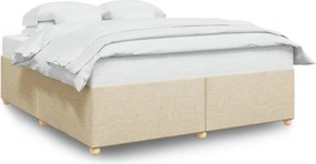 vidaXL krémszínű szövet ágykeret matrac nélkül 200 x 200 cm