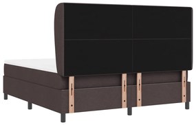 Boxspring Ágy Matrac nélkül Sötétbarna, 180x200 cm, Szövet