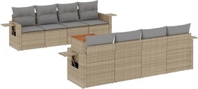 vidaXL 9 részes vegyes bézs polyrattan kerti ülőgarnitúra párnákkal