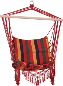 Outsunny Függő HintaSzék Pamut-Poliészter Keverékben, 100 kg Terhelhetőség, Beltéri és Kültéri Teraszra 100x60x100 cm, Több színű | Aosom