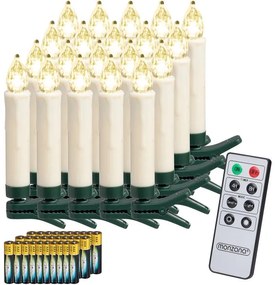 Monzana CANDLE gyertyák karácsonyfára, 20db, 10,5cm, meleg fehér