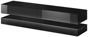 TV Szekrény Fekete/Fényes Fekete Színben. FLY 140 LE