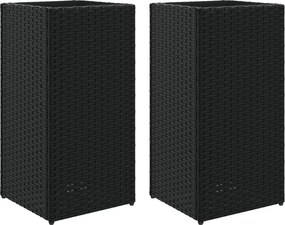 vidaXL 2 db fekete polyrattan kerti ültetőláda 30x30x60 cm