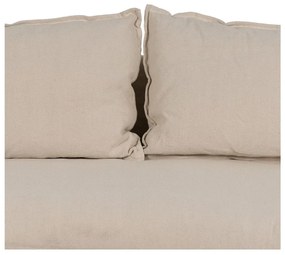 Krémszínű len kanapé 200 cm – Ixia