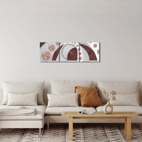 Kép - 3D ívek virágokkal (órával) (90x30 cm)
