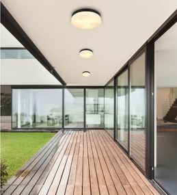 Globo 32113B Kültéri könnyű alumínium fekete matt, üveg fehér, IP44, ø: 300mm, M:65mm, fényforrás nélkül szállítva 3x E27 ILLU 40W 230V