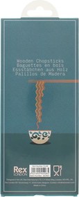 Natúr színű fa evőpálcika szett 5 db-os Delicate – Rex London
