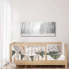 Kép - Fából készült móló télen (120x50 cm)