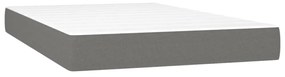 sötétszürke szövet rugós és LED-es ágy matraccal 120x190 cm