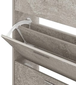 betonszürke szerelt fa cipőszekrény 63x24x103 cm
