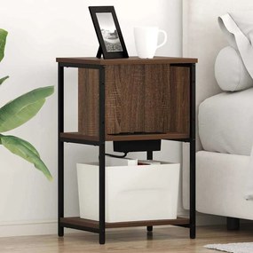 Éjjeliszekrény 2 pcs barna tölgy 38 x 31 x 61 cm Faanyag