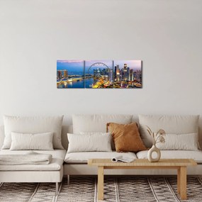 Kép - Szingapúr, Ázsia (órával) (90x30 cm)